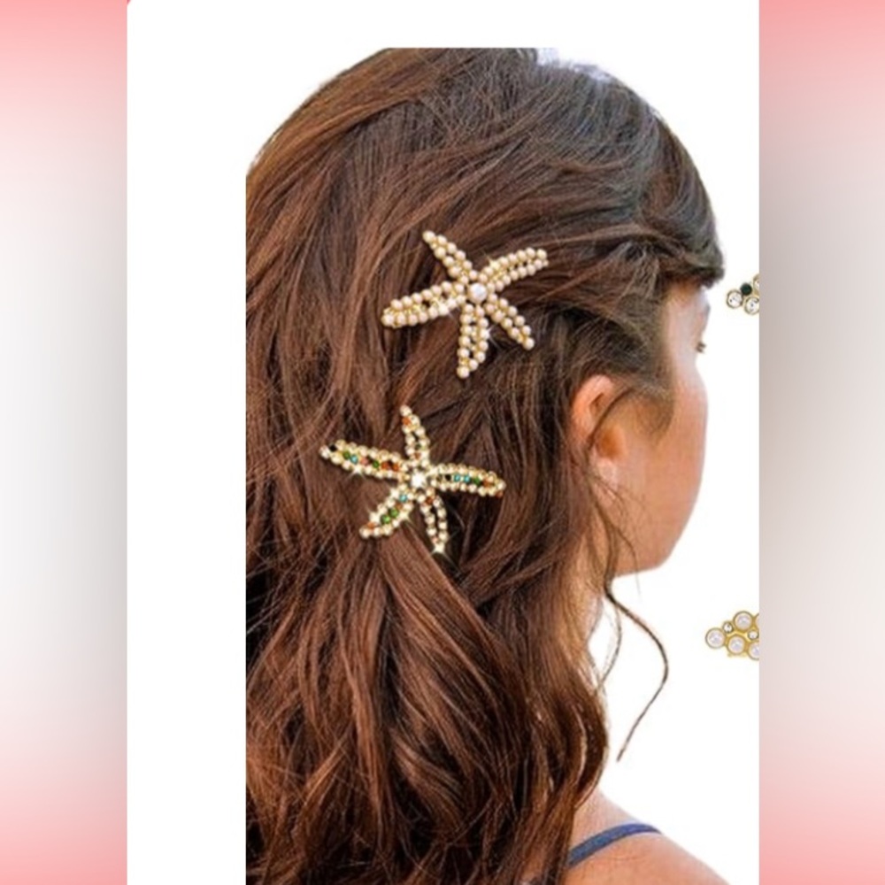 Exquisite Starfish Hair Clip Gold Tone; NWOT